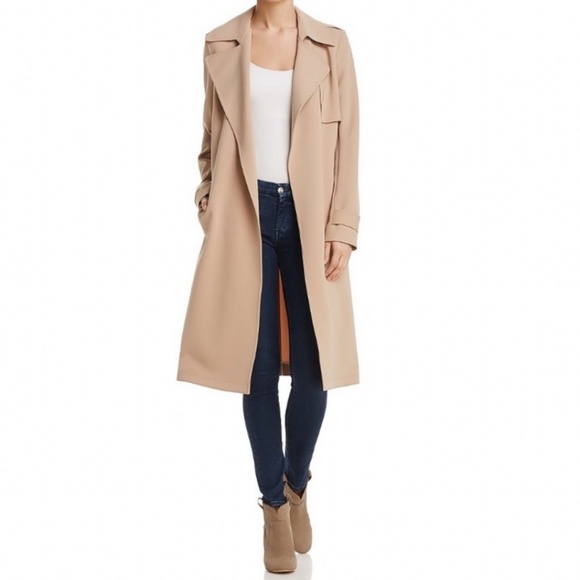 Theory Oaklane Maxyne Crepe Long Trench Coat - Picture 2 of 6